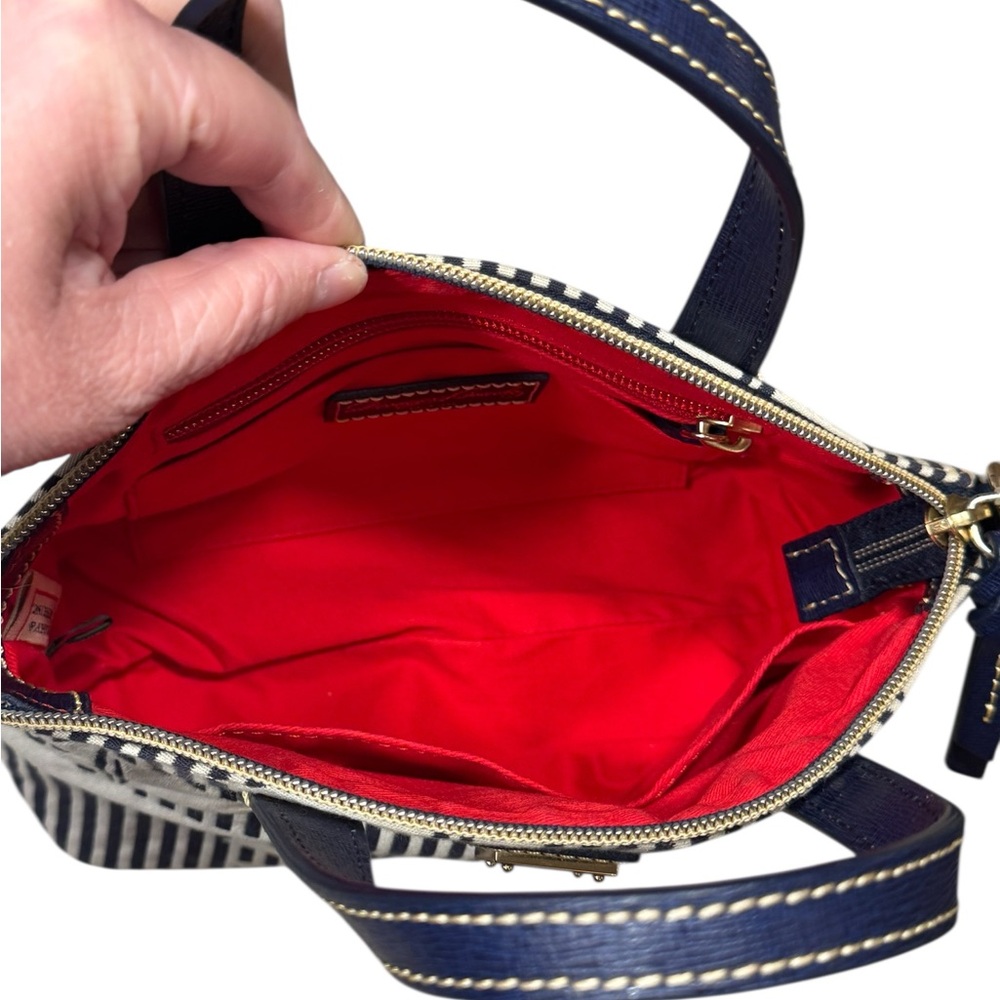 Dooney & Bourke Navy and Cream Sailboat Stripe Crossbody - Picture 7 of 9